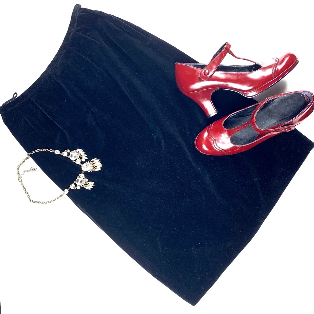 Vintage Black Velvet Skirt